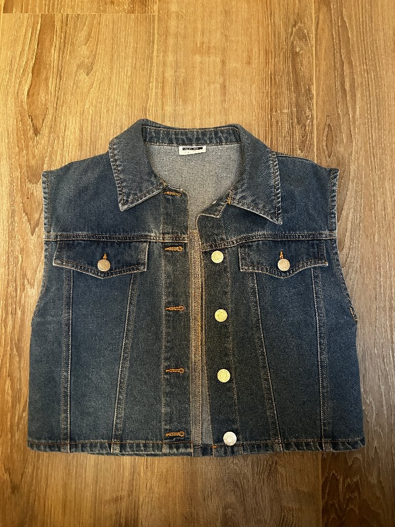 Zgan spijker gilet Noisy May, Kleding | Dames, Blauw, Ophalen of Verzenden, Zo goed als nieuw, Maat 36 (S)