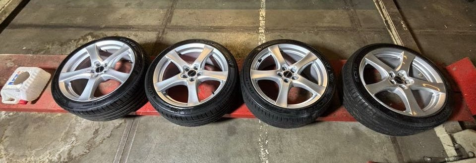 Borbet 18 inch velgen met Kumho Ecsta PS71 225/40 R18 banden, Ophalen, 18 inch, Gebruikt, Banden en Velgen