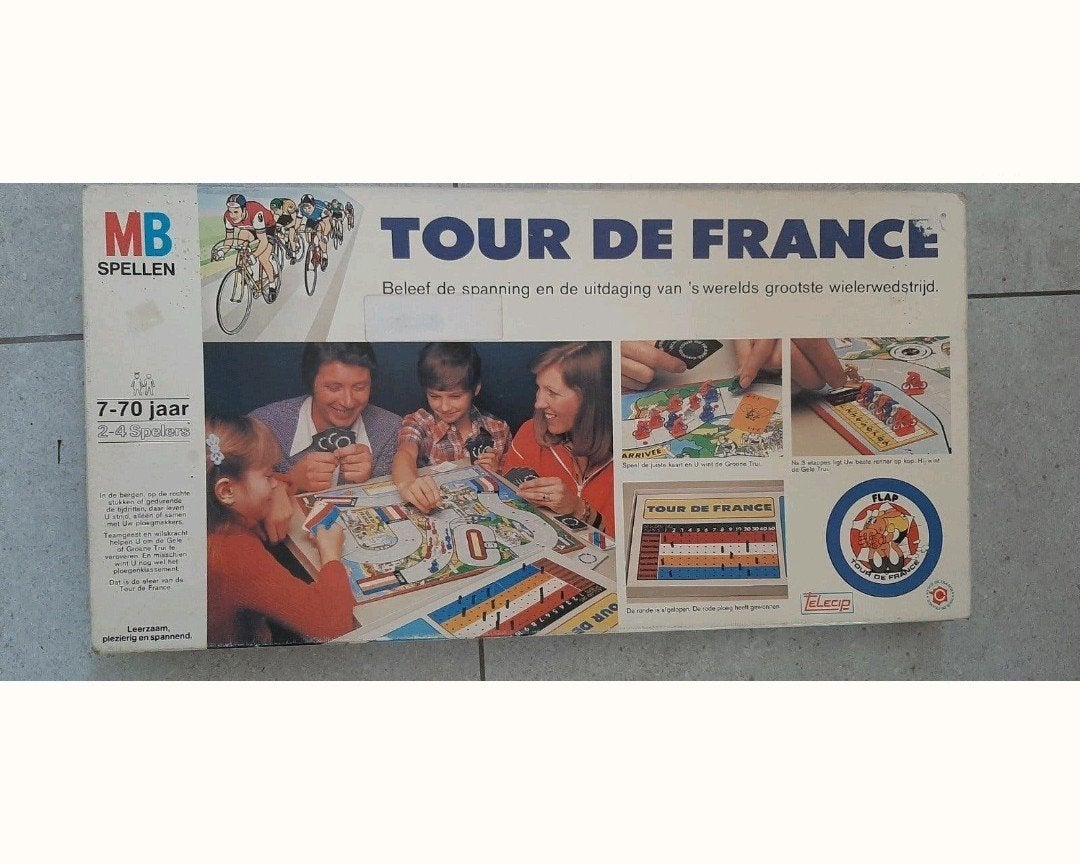 is een vintage bordspel van MB Spellen, genaamd 'Tour de Fra, Ophalen of Verzenden, Minder dan 500 stukjes, Gebruikt