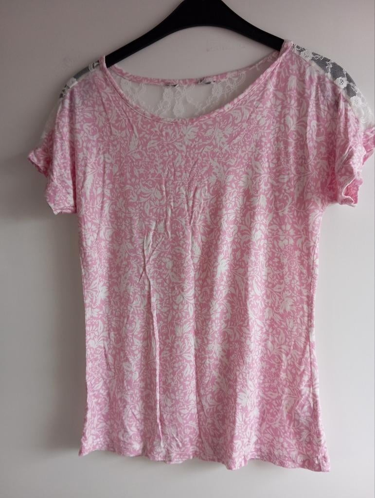 Roze pyjama shirt met kant - Primark - Maat S, Kleding | Dames, Primark, Ophalen of Verzenden, Maat 36 (S)