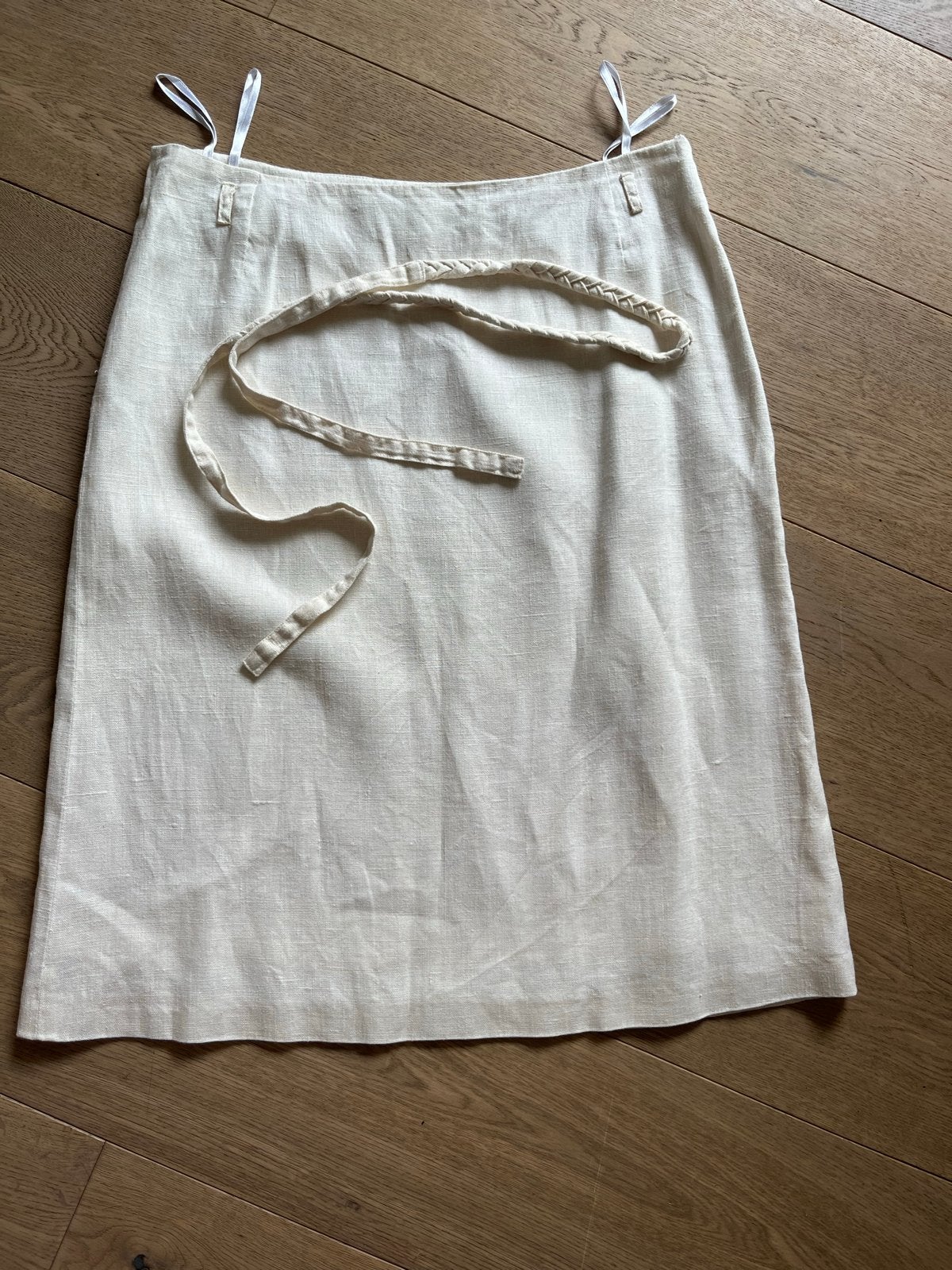 Vanilia Linnen Rok Maat 38 Creme, Maat 38/40 (M), Beige, Ophalen of Verzenden, Zo goed als nieuw