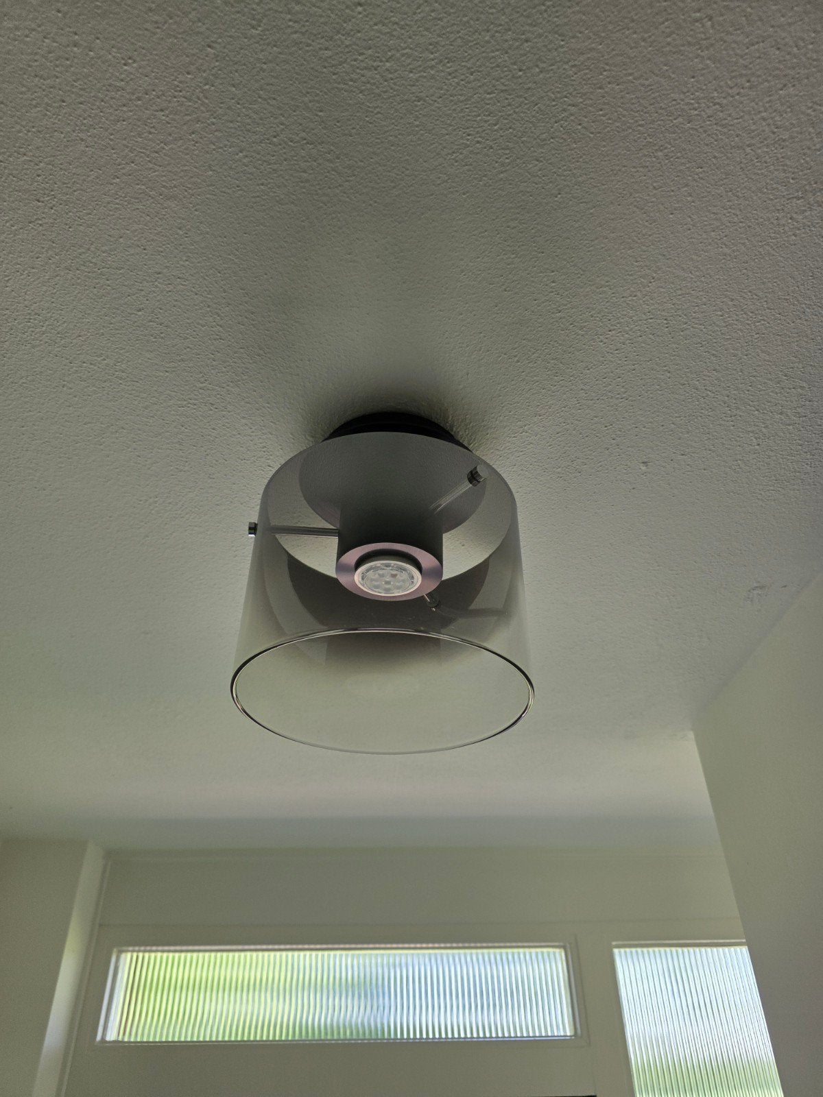 Moderne plafondlamp met glazen kap, Ophalen, Zo goed als nieuw, Glas, Modern