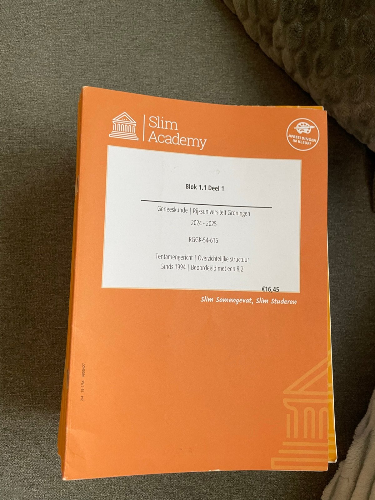 Slim Academy Geneeskunde Samenvattingen RUG 2024-2025, Ophalen of Verzenden, Beta, Zo goed als nieuw, WO