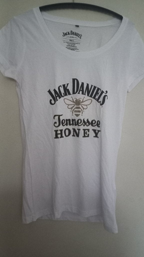 Jack Daniel's Tennessee Honey T-shirt Maat L, Wit, Maat 42/44 (L), Nieuw, Ophalen of Verzenden