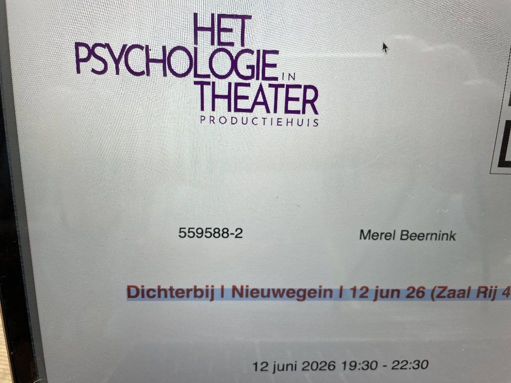 tickets voor psychologie theater, Tickets en Kaartjes, Theater | Toneel, Dans en Opera, Twee personen, Juni, Toneel