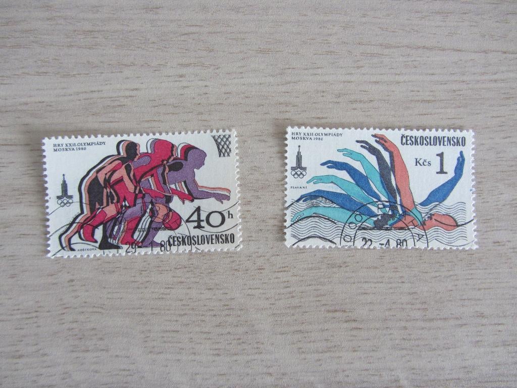 Ceskoslovensko 1980 Summer Olympic Games Moscow Postzegels, Ophalen of Verzenden, Gestempeld, Sport