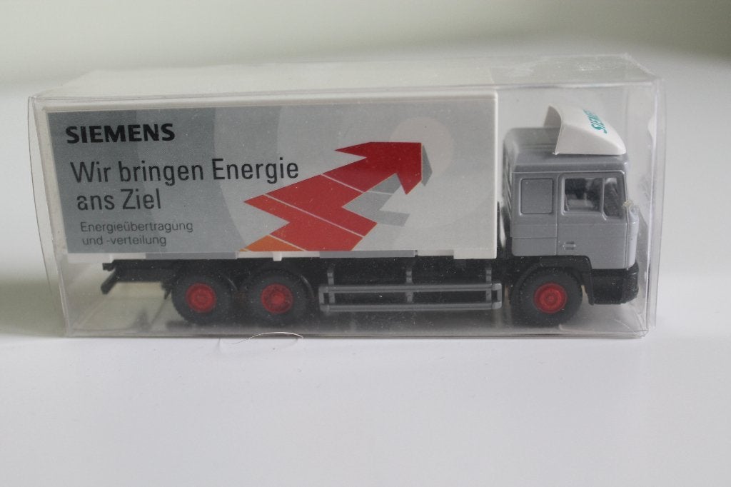 Wiking MAN F90 reclamemodel voor Siemens, Hobby en Vrije tijd, Ophalen of Verzenden, Zo goed als nieuw, Bus of Vrachtwagen, Wiking