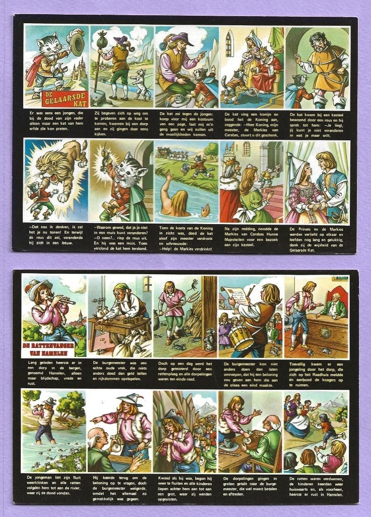 De Gelaarsde Kat en de Rattenvanger van Hamelen, Ophalen of Verzenden, 1940 tot 1960, Gelopen, Kinderen