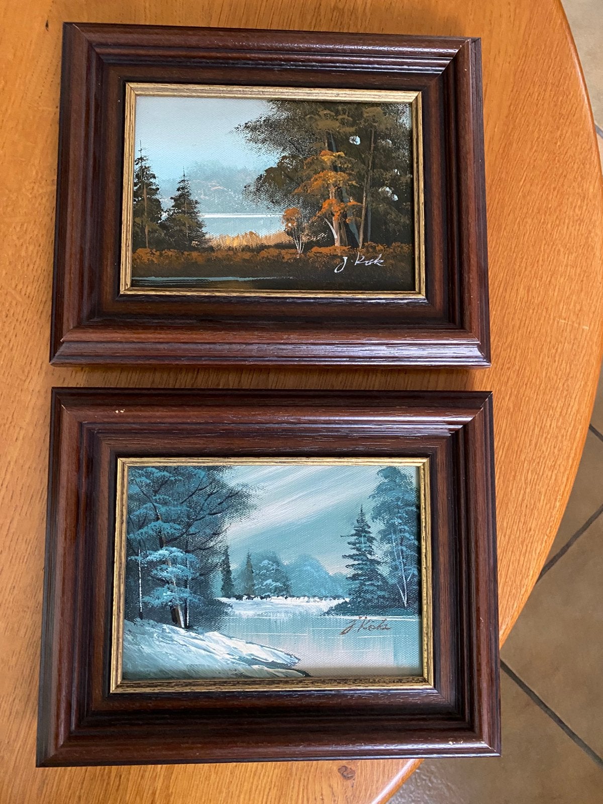 2 schilderijtjes van J. Kok., Overige stijlen, Ophalen of Verzenden, Landschap, Olieverf