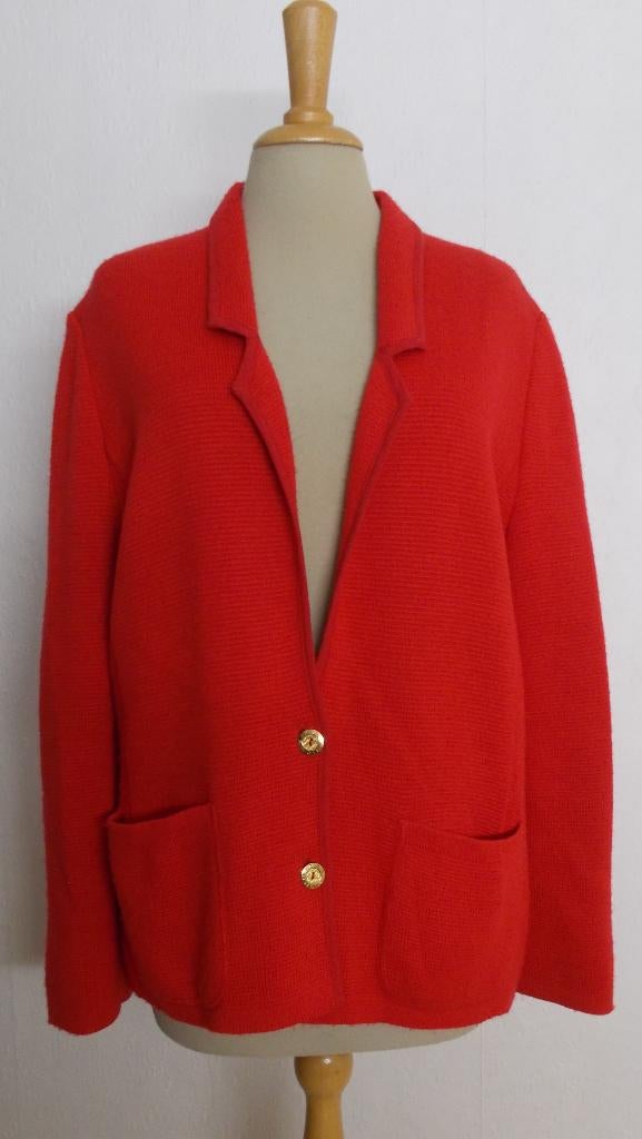 Mooi rood 60% wol mix vest van Devernois Paris! 46, Ophalen of Verzenden, Zo goed als nieuw, Maat 46/48 (XL) of groter, Rood