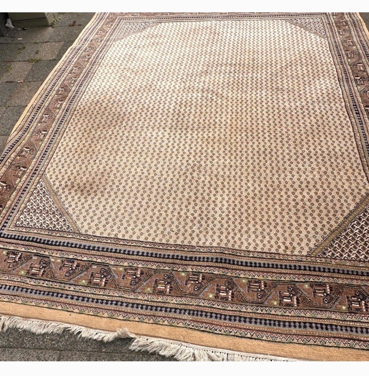 Prachtig handgemaakt Perzisch tapijt Mir 300x200 cm, Gebruikt, Beige, Ophalen of Verzenden, 200 cm of meer
