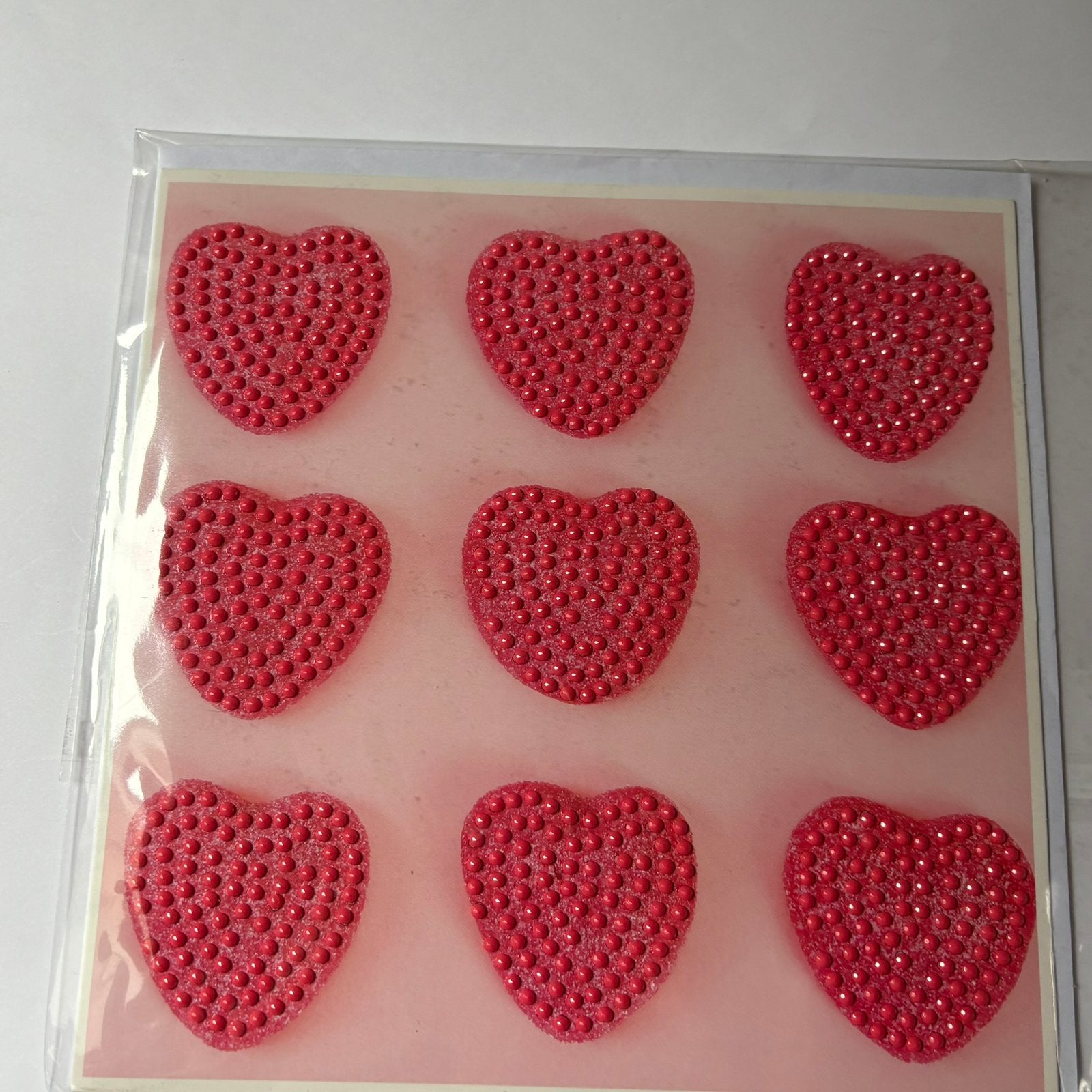 Diamond painting kaart 18x18cm 9 harten, Hobby en Vrije tijd, Kaarten | Zelfgemaakt, Ophalen of Verzenden, Zo goed als nieuw, Overige thema's