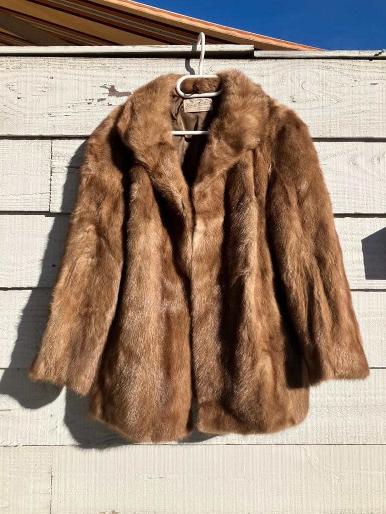 Vintage bontjas, Kleding | Dames, Jassen | Winter, Zo goed als nieuw, Maat 38/40 (M), Bruin, Ophalen of Verzenden