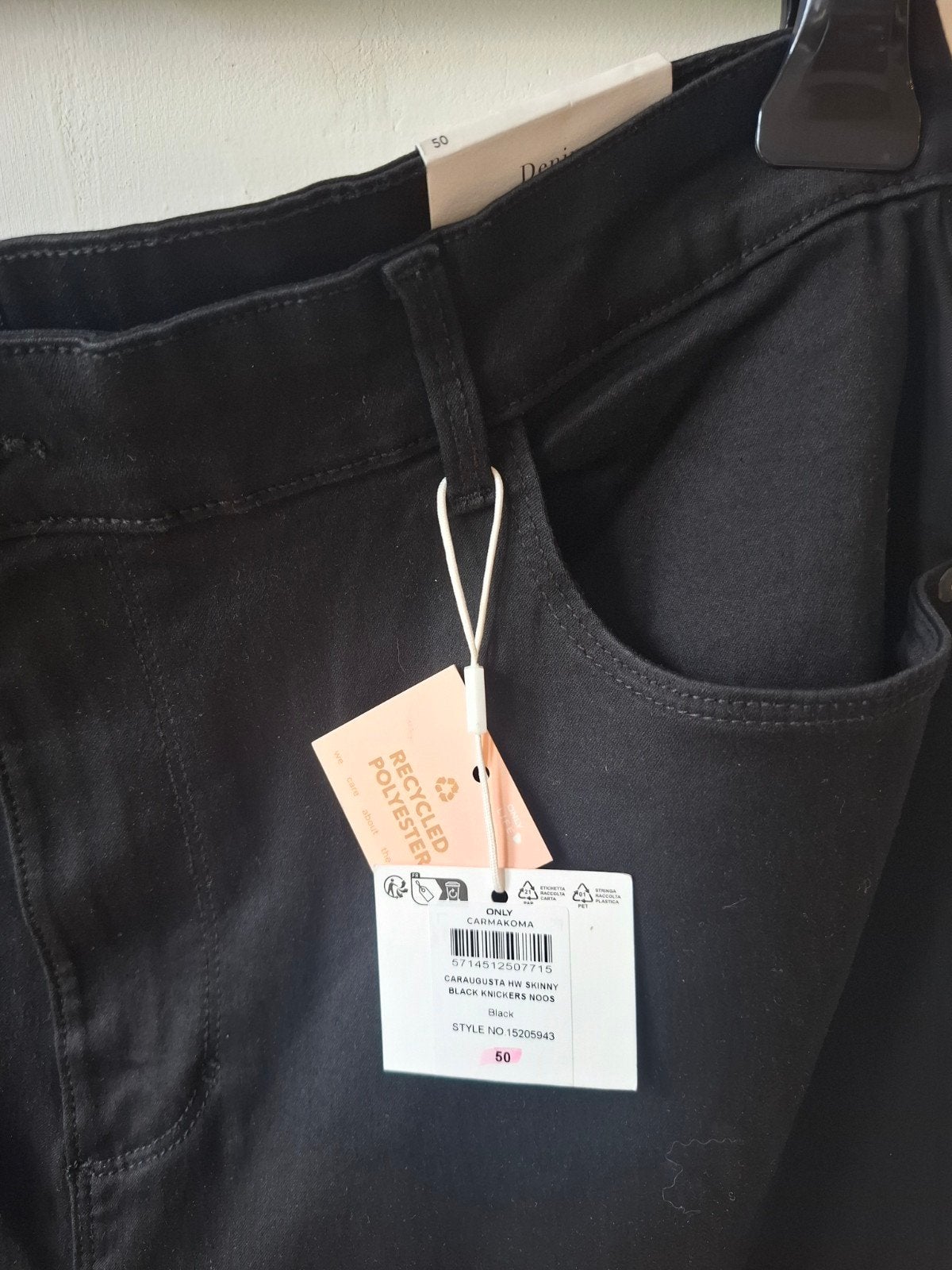 Only Carmakoma zwarte capri high waist skinny jeans maat: 50, Kleding | Dames, Zwart, Nieuw, Ophalen of Verzenden, Nvt