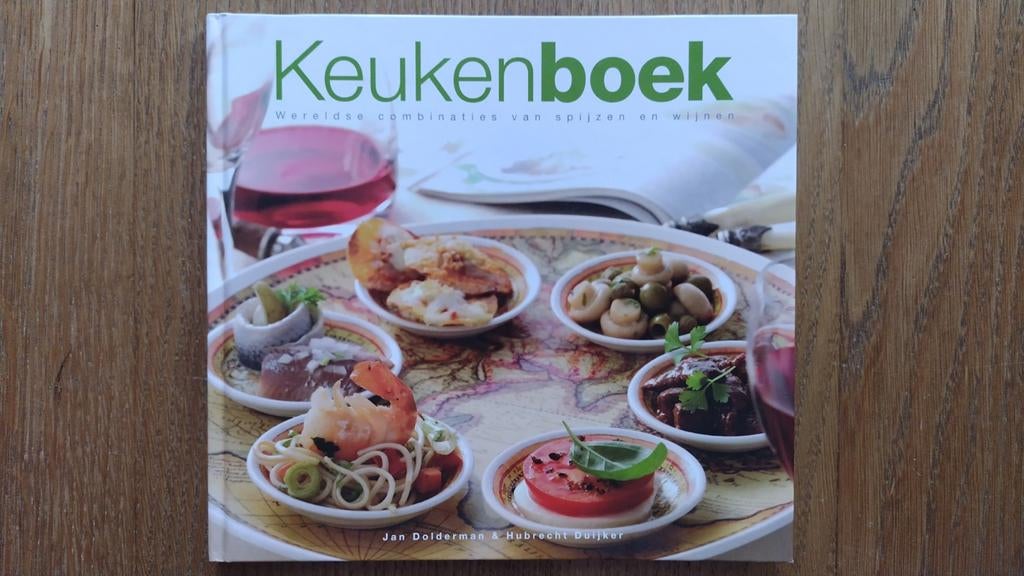 Keukenboek: Wereldse combinaties van spijzen en wijnen, Ophalen of Verzenden, Zo goed als nieuw, Jan Dolderman & Hubrecht Duijker