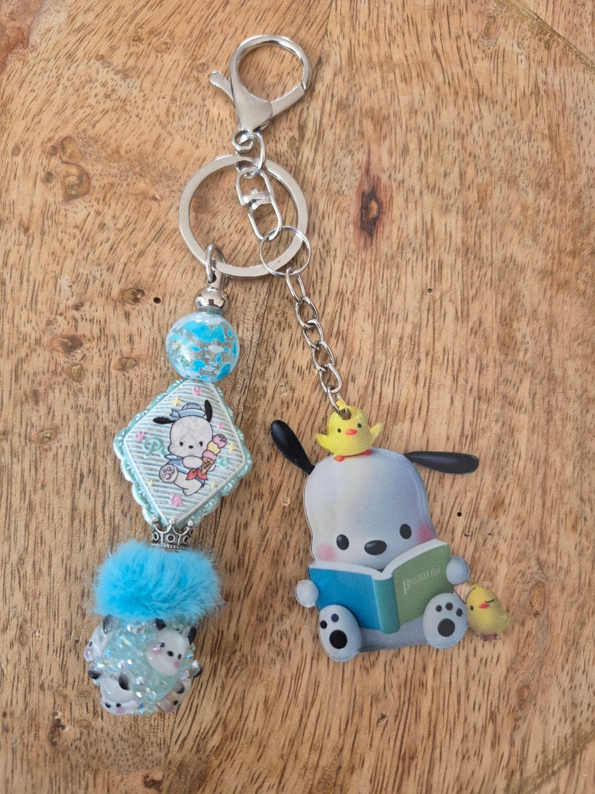 Zelfgemaakte Pochacco Tas/Sleutelhanger met Acrylplaatje, Verzenden, Nieuw, Knuffel of Figuurtje