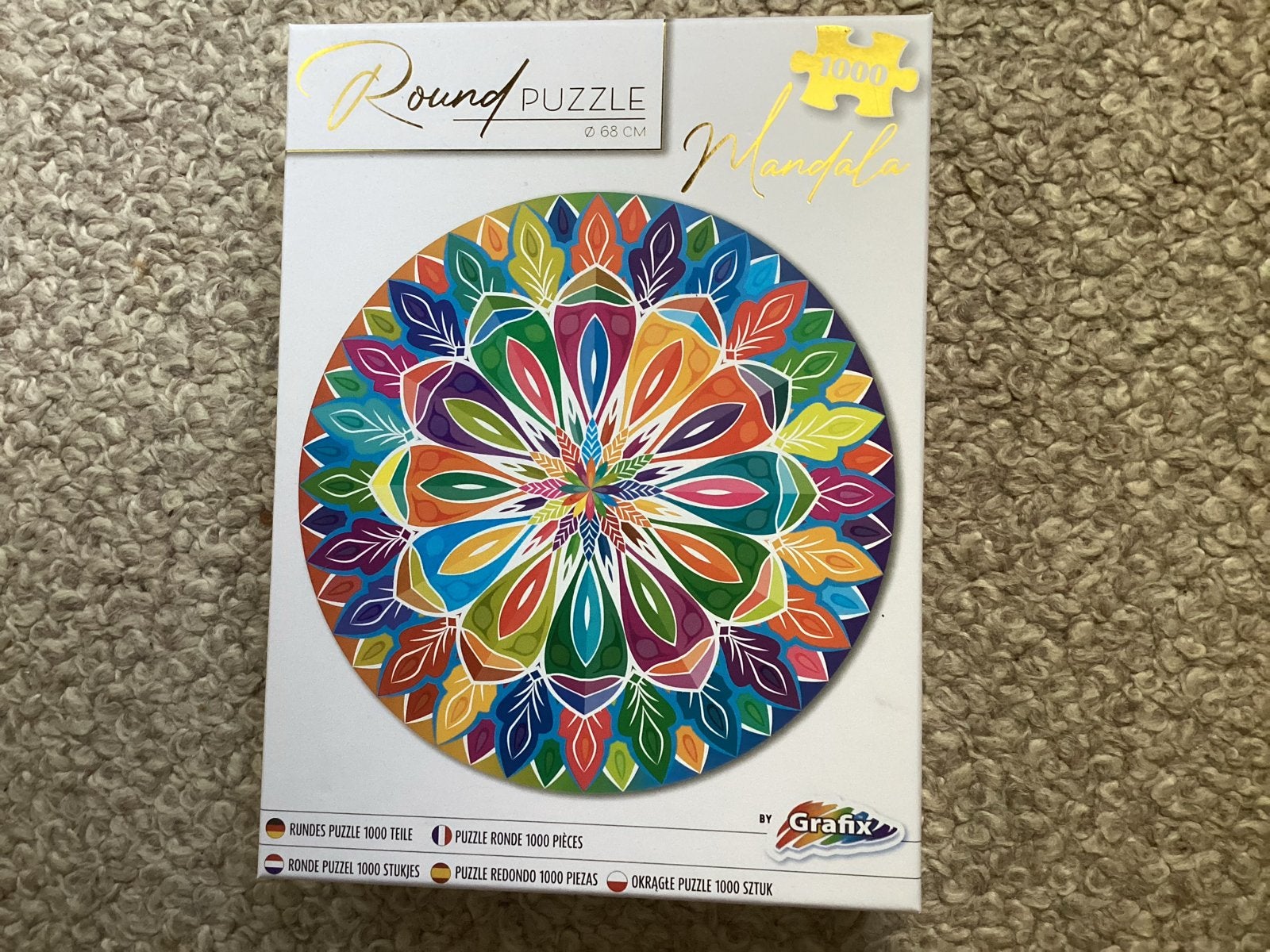 Grafix Ronde Mandala Legpuzzel 1000 Stukjes, Ophalen, 500 t/m 1500 stukjes, Zo goed als nieuw, Legpuzzel