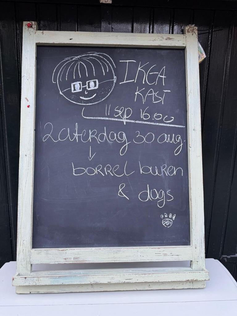 Krijtbord met houten lijst (70x110 cm), Huis en Inrichting, Ophalen, Gebruikt, Krijtbord