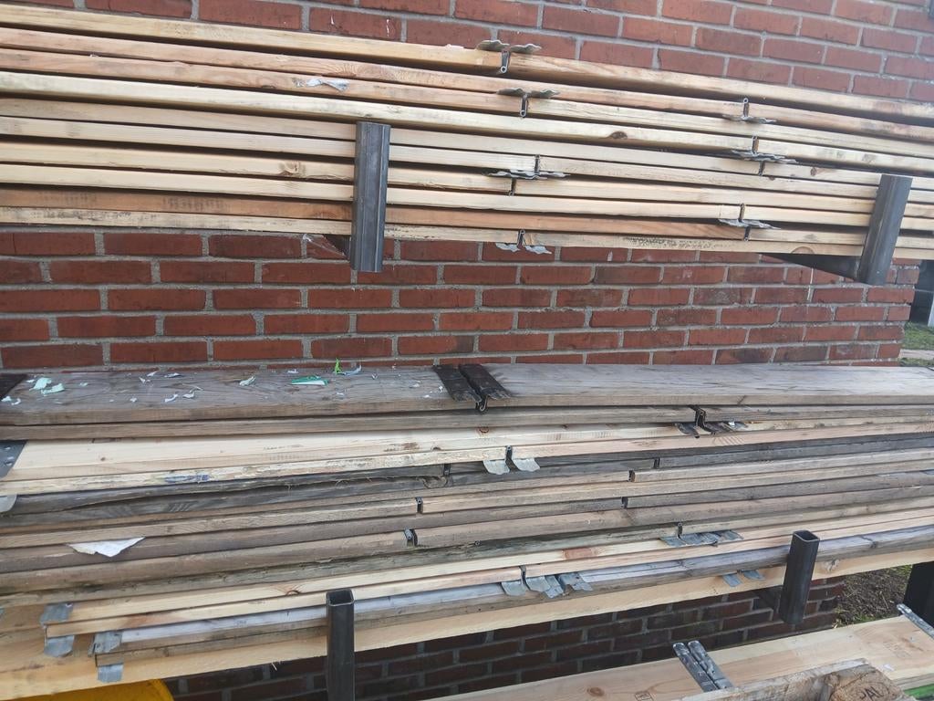 Gebruikte pallet randen €7.50 voor bijvoorbeeld moestuin?, Ophalen, Gebruikt, Minder dan 25 mm, Pallet