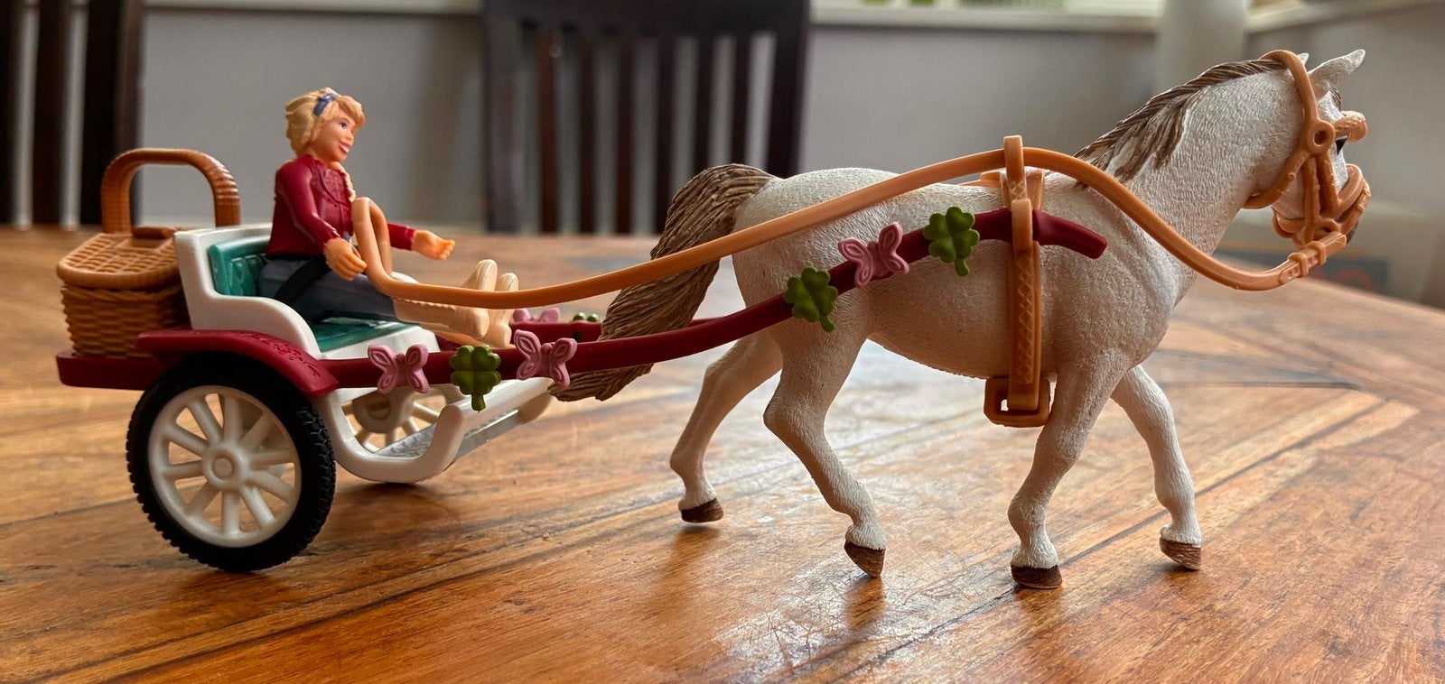 Schleich ponyclub. Picknickset met rijtuig en merrie, Ophalen of Verzenden, Zo goed als nieuw, Jongen of Meisje