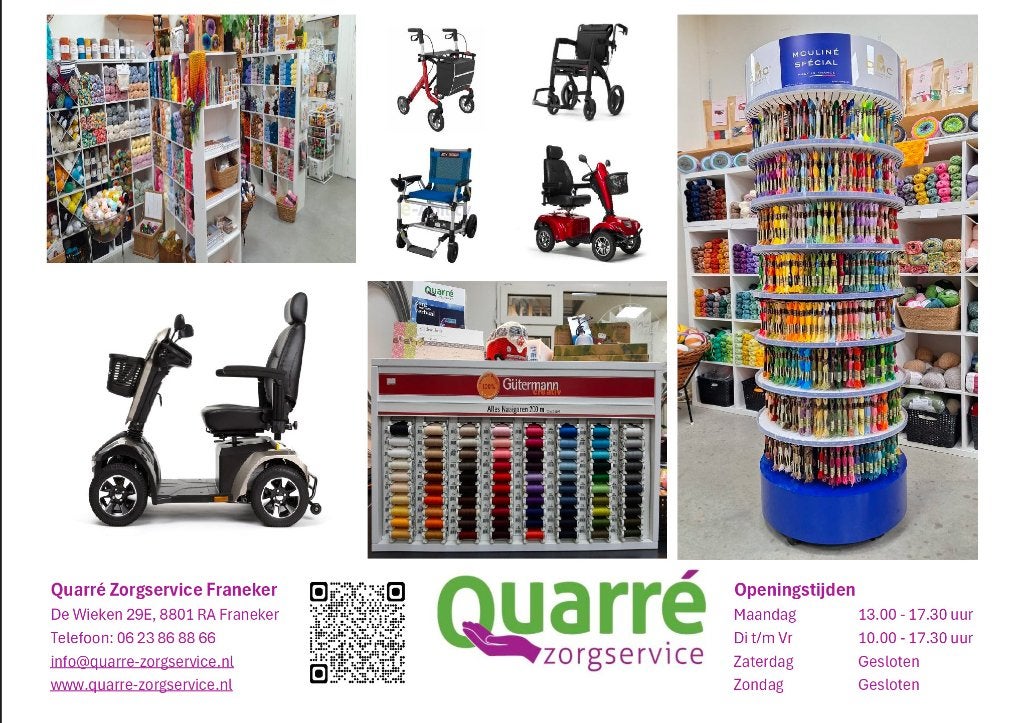 Quarré Zorgservice Franeker, hulpmiddelen en handwerken, Ophalen of Verzenden, Nieuw