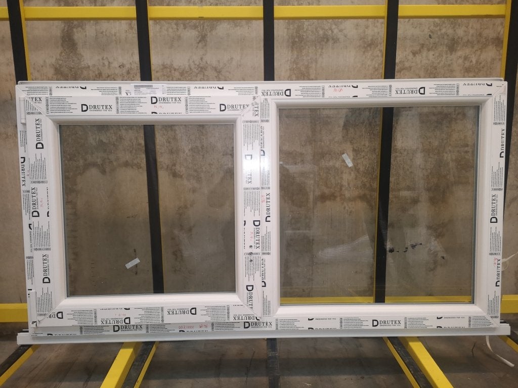 Kunststof Draaikiep vast intrekprofiel 150x80 wit RAL 9016, Kunststof, Raamkozijn, Niet ingevuld, Nieuw