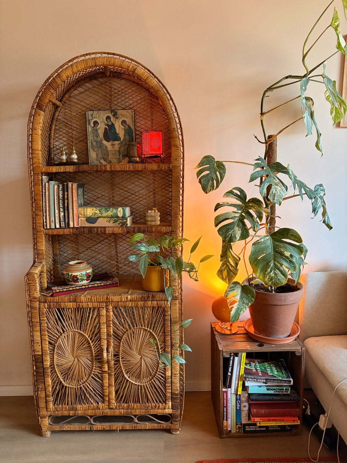 Vintage rotan kast jaren 70, Ophalen