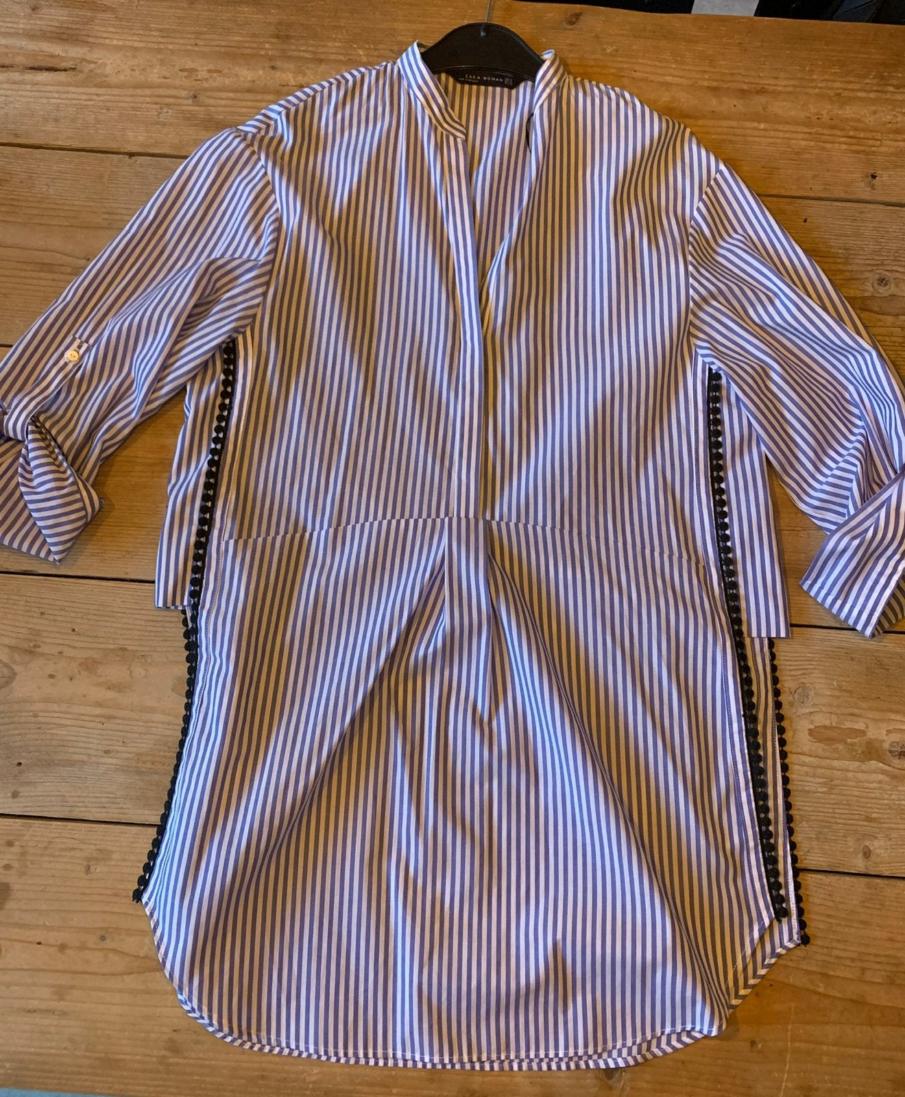 Zara - Nieuwe tuniek blouse met open zijkanten. Maat: M, Kleding | Dames, Maat 38/40 (M), Blauw, Nieuw, Ophalen of Verzenden