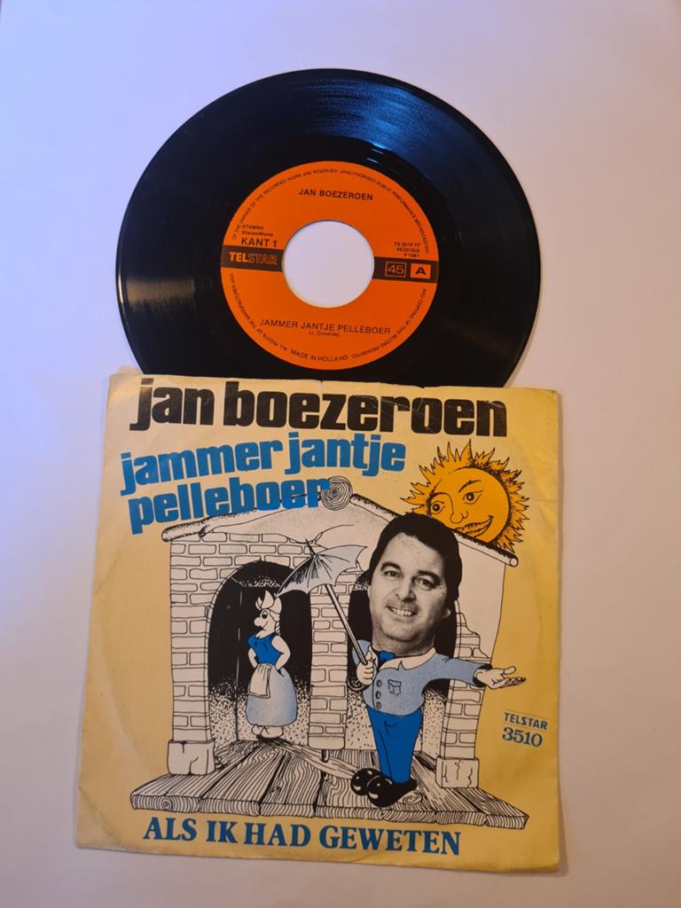 Jan Boezeroen - Jammer Jantje pelleboer, Gebruikt, 7 inch, Single, Ophalen of Verzenden