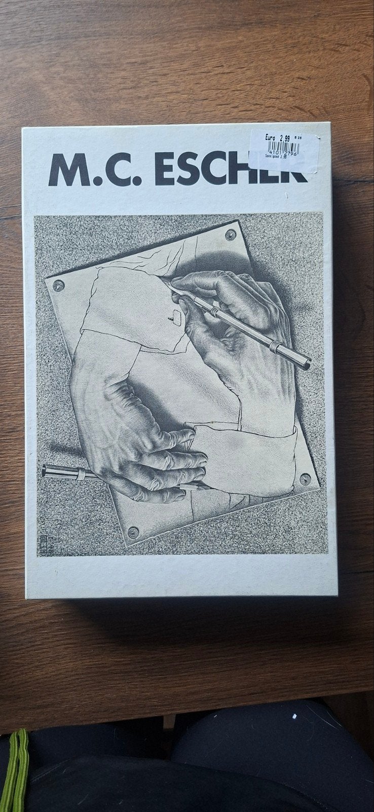 M.C. Escher Tekenende Handen Puzzel 1000 Stukjes, Ophalen of Verzenden, 500 t/m 1500 stukjes, Zo goed als nieuw, Legpuzzel