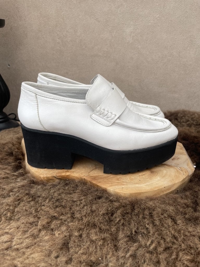 Maje leren plateau schoenen, Kleding | Dames, Verzenden, Wit, Overige typen, Nieuw