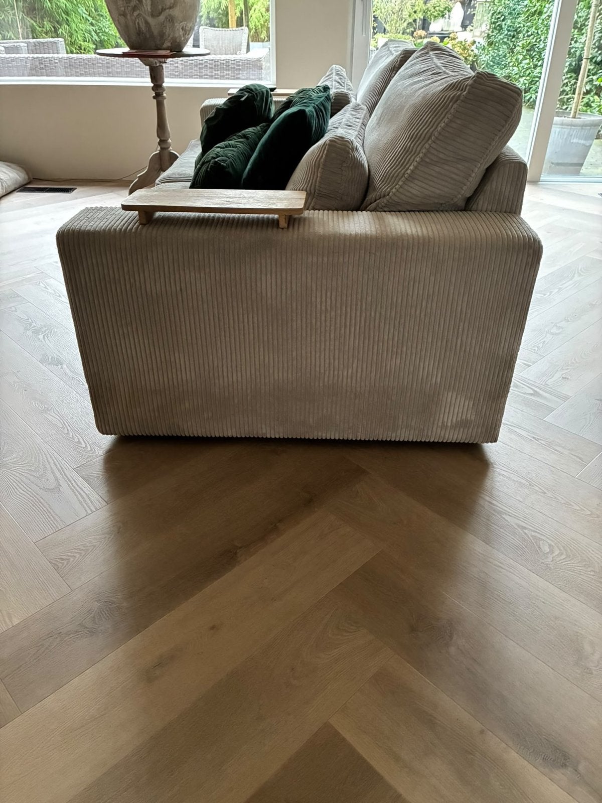 Comfortabele ribstof bank - gebruikt, Ophalen, Gebruikt, Driepersoons, 75 tot 100 cm