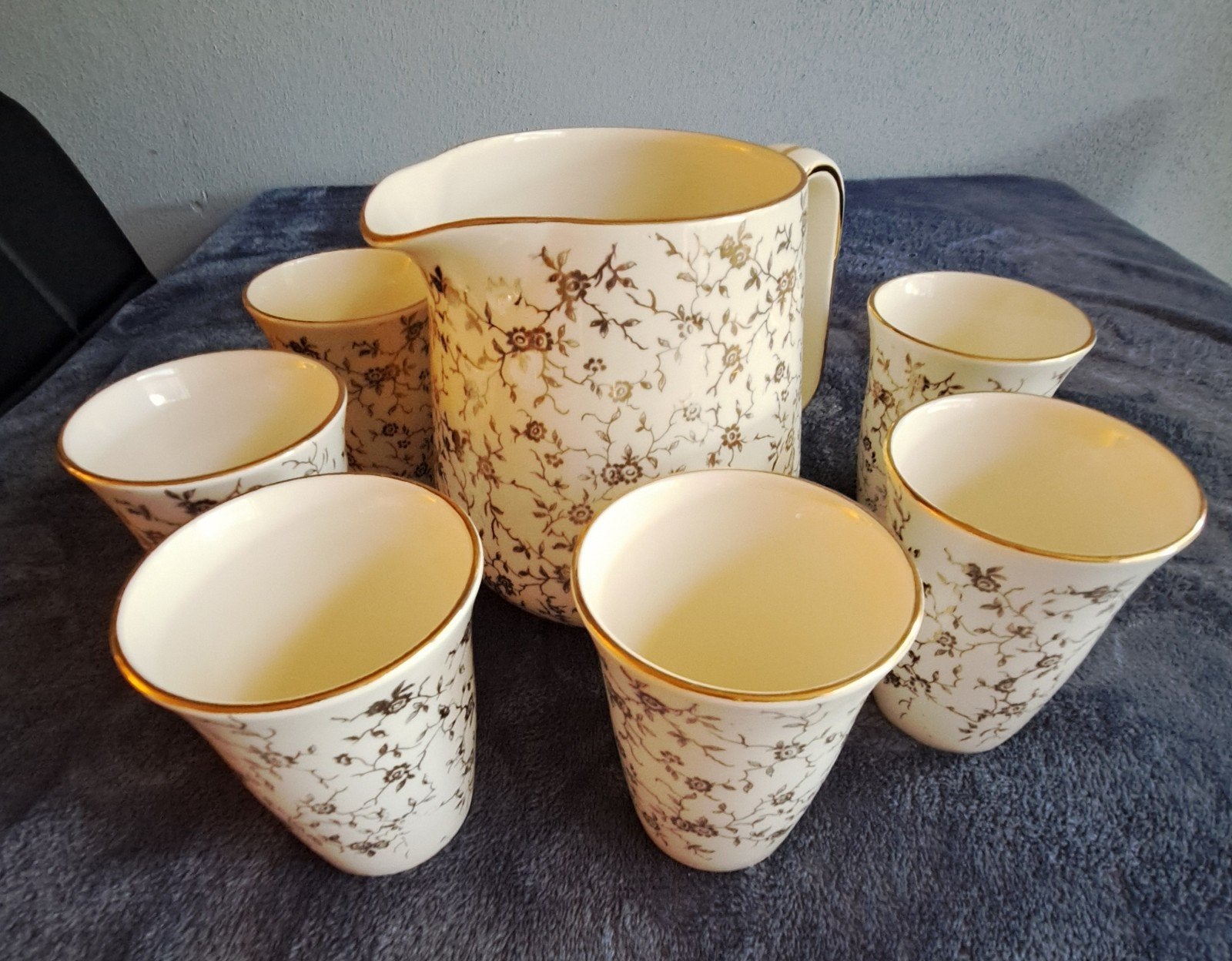 Mosa Maastricht karaf met 6 bekers - Vintage servies, Ophalen
