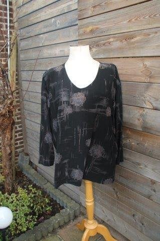 Tuniek zwart/ bruin Magna mt 52-54 Vaste prijs OPRUIMING, Ophalen of Verzenden, Blouse of Tuniek, Zwart, Magna