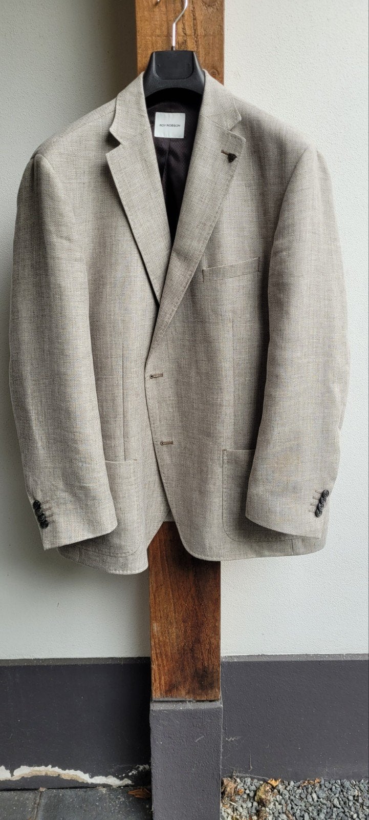 Roy Robson colbert in maat 58 van linnen met scheerwol., Kleding | Heren, Kostuums en Colberts, Beige, Maat 56/58 (XL), Ophalen of Verzenden
