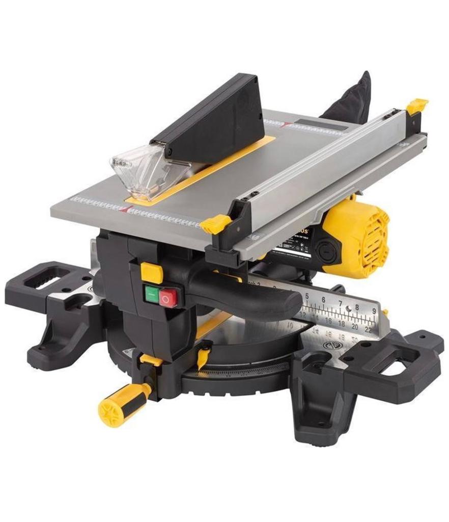 Powerplus afkortzaag met verstekfunctie, Ophalen, 1200 watt of meer, Afkortzaag, 70 mm of meer