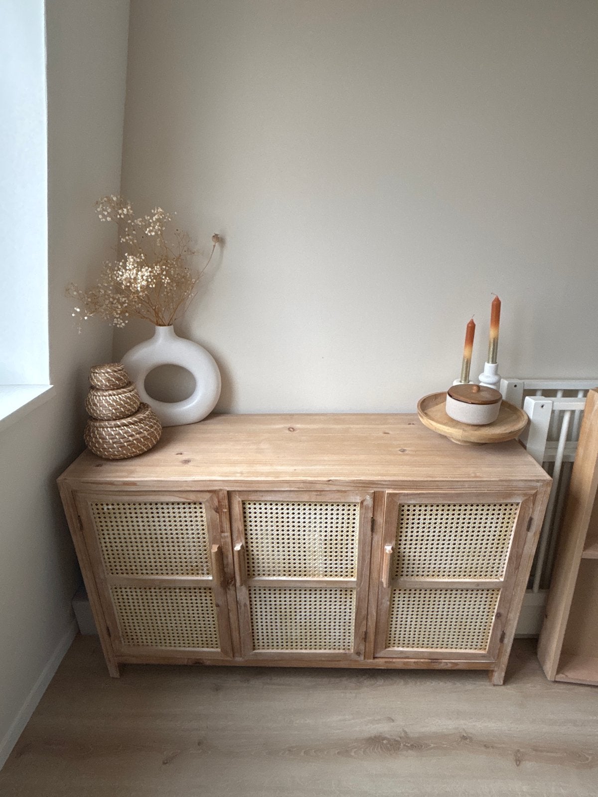 Webbing dressoir Bandung Xenos - 120x40x72 cm, Ophalen, 100 tot 150 cm, Zo goed als nieuw, 25 tot 50 cm