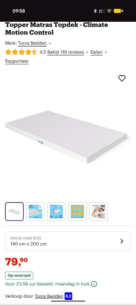 MOET WEG! Topper / Matrastopper / Topmatras NIEUW 140*200, Huis en Inrichting, Ophalen, 140 cm, Matras, 200 cm