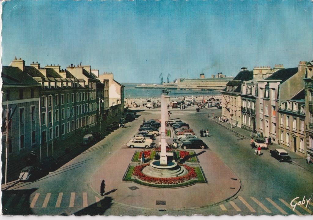 Frankrijk, Cherbourg met auto's, Citroen DS, Traction Avant, Ophalen of Verzenden, 1960 tot 1980, Gelopen, Frankrijk