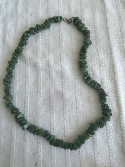 Vintage Jade Ketting, Sieraden, Tassen en Uiterlijk, Kettingen, Ophalen of Verzenden, Gebruikt, Groen, Steen of Mineraal