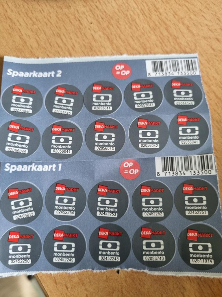 2 volle spaarkaarten deka, Verzamelen, Supermarktacties, Dekamarkt, Ophalen of Verzenden