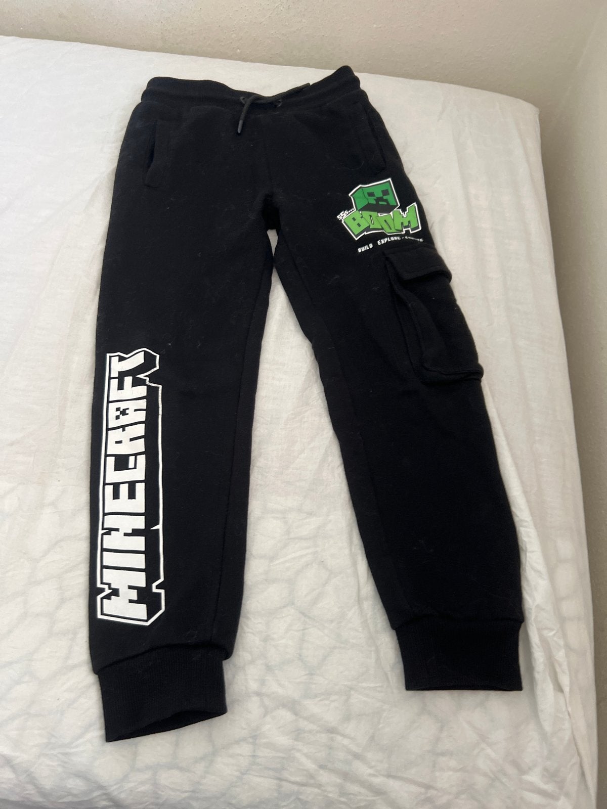 Minecraft Joggingbroek Zwart Maat 128 (7-8 jaar), Ophalen, Gebruikt, Jongen, Broek