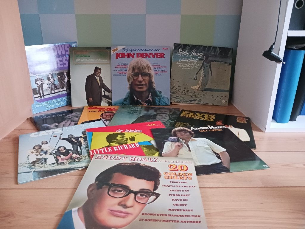 60 Langspeelplaten met o.a. Elvis, Fats Domino, John Denver, Ophalen, LP, Gebruikt, Pop