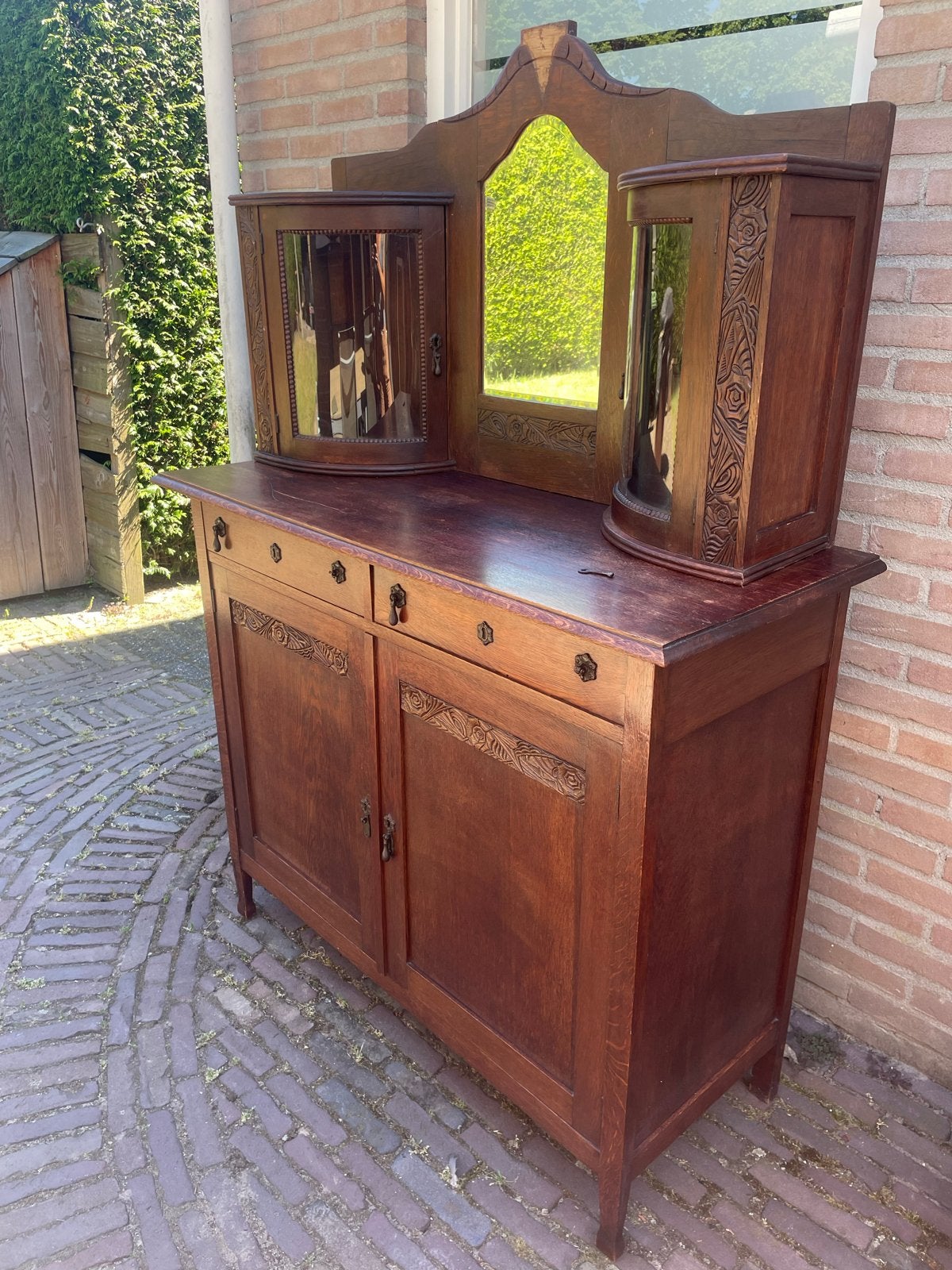 Oud dressoir met spiegel en kasten - Opknapper, Ophalen
