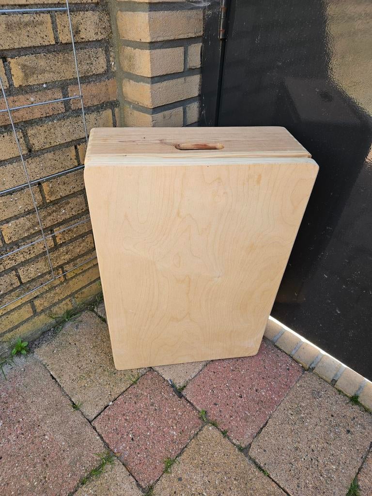 Houten speelbak met deksel - zand en rijst, Ophalen, Gebruikt, Overige typen