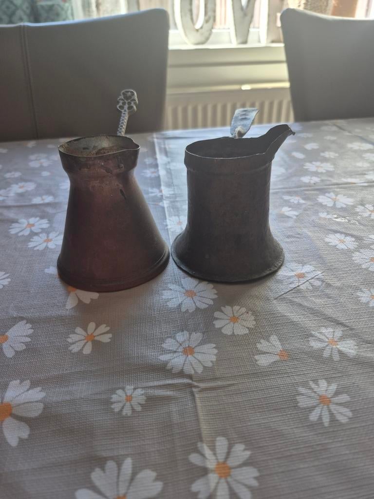 Vintage Koperen Turkse Koffiepotten Set, Antiek en Kunst, Antiek | Koper en Brons, Ophalen of Verzenden, Koper