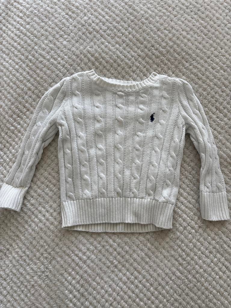 Polo Ralph Lauren meisjes kabeltrui wit - maat 2T (1-2 jr), Ophalen of Verzenden, Zo goed als nieuw, Jongen of Meisje