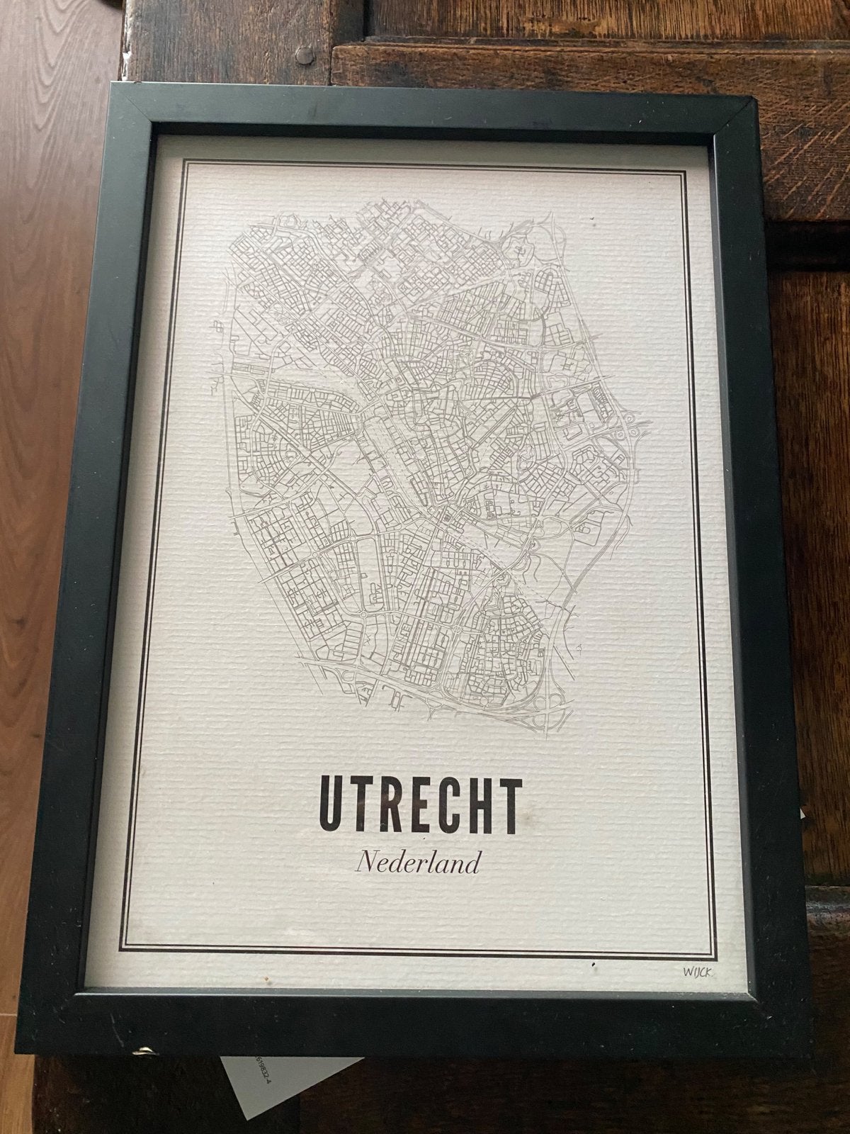 Wijck Utrecht print in lijst, Minder dan 50 cm, Gebruikt, Ophalen of Verzenden, Print