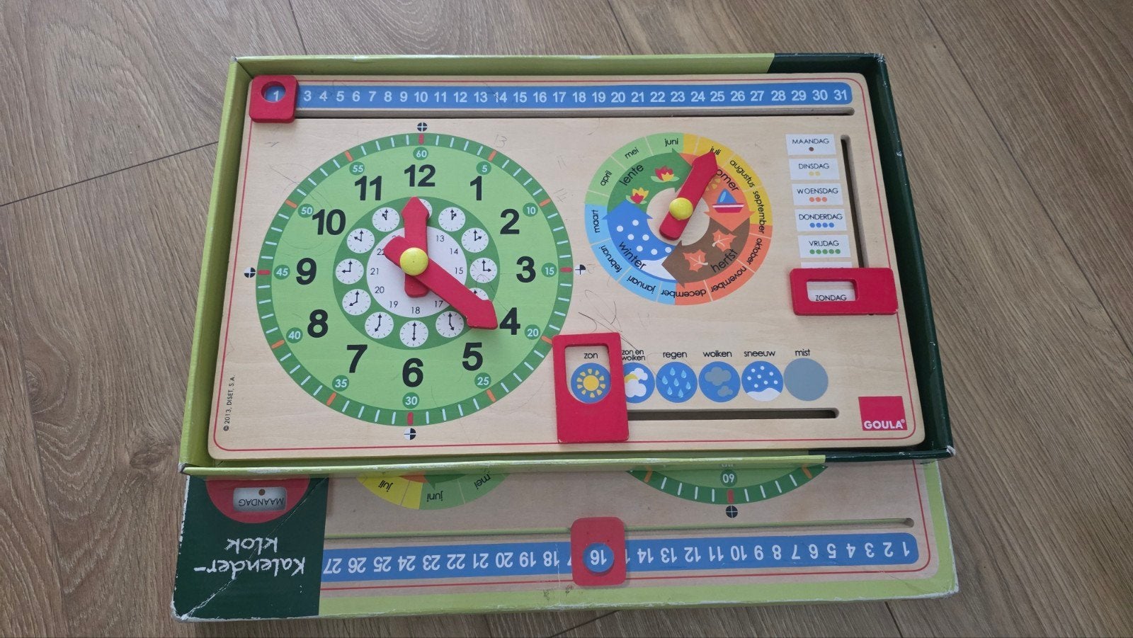 Houten klok kijken speelgoed, Ophalen, Gebruikt