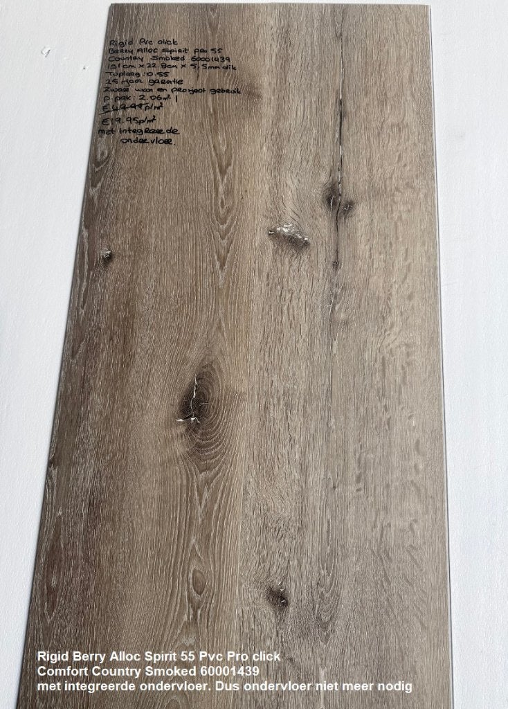49,44m2 Pvc click Country Smoked integreerde ondervloer=€985, Nieuw, Ophalen of Verzenden, XL Plank Pvc click Country grijs, 25 tot 50 m²
